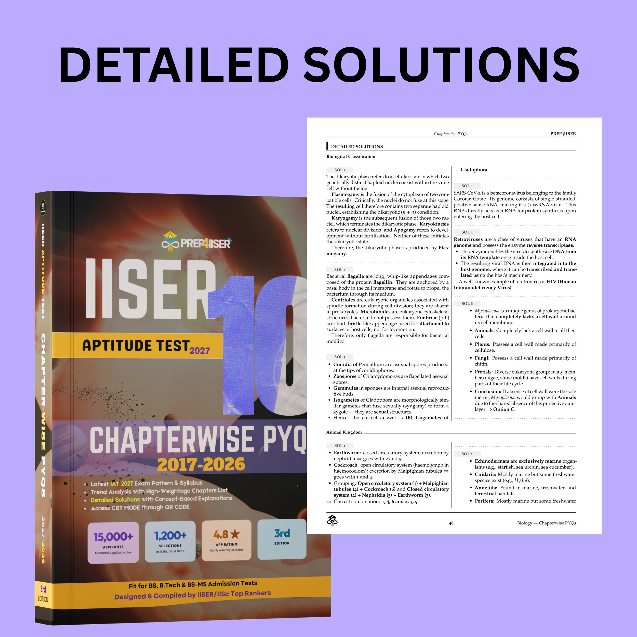 Prep4IISER Biology PYQ Book Solutions
